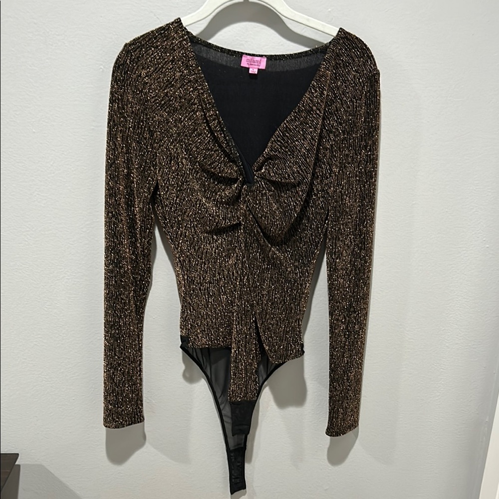 Elegant Black and Gold Women's Bodysuit